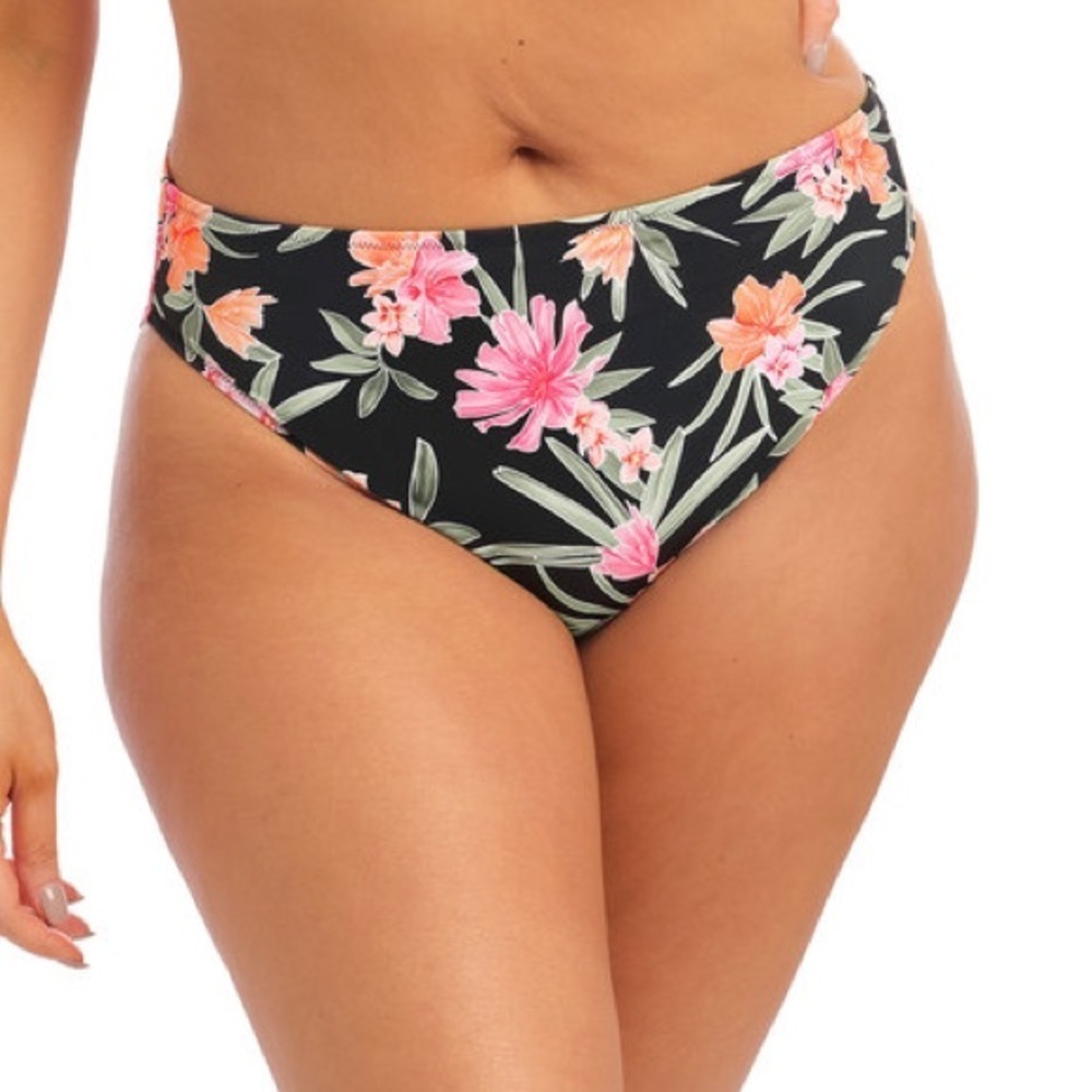 Elomi Swim Women 18 Mid Rise Bikini Brief Dark Tropics Floral Print Bottom